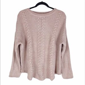 Sonoma Pale Pink Chunky Knit Chenille Swea…
